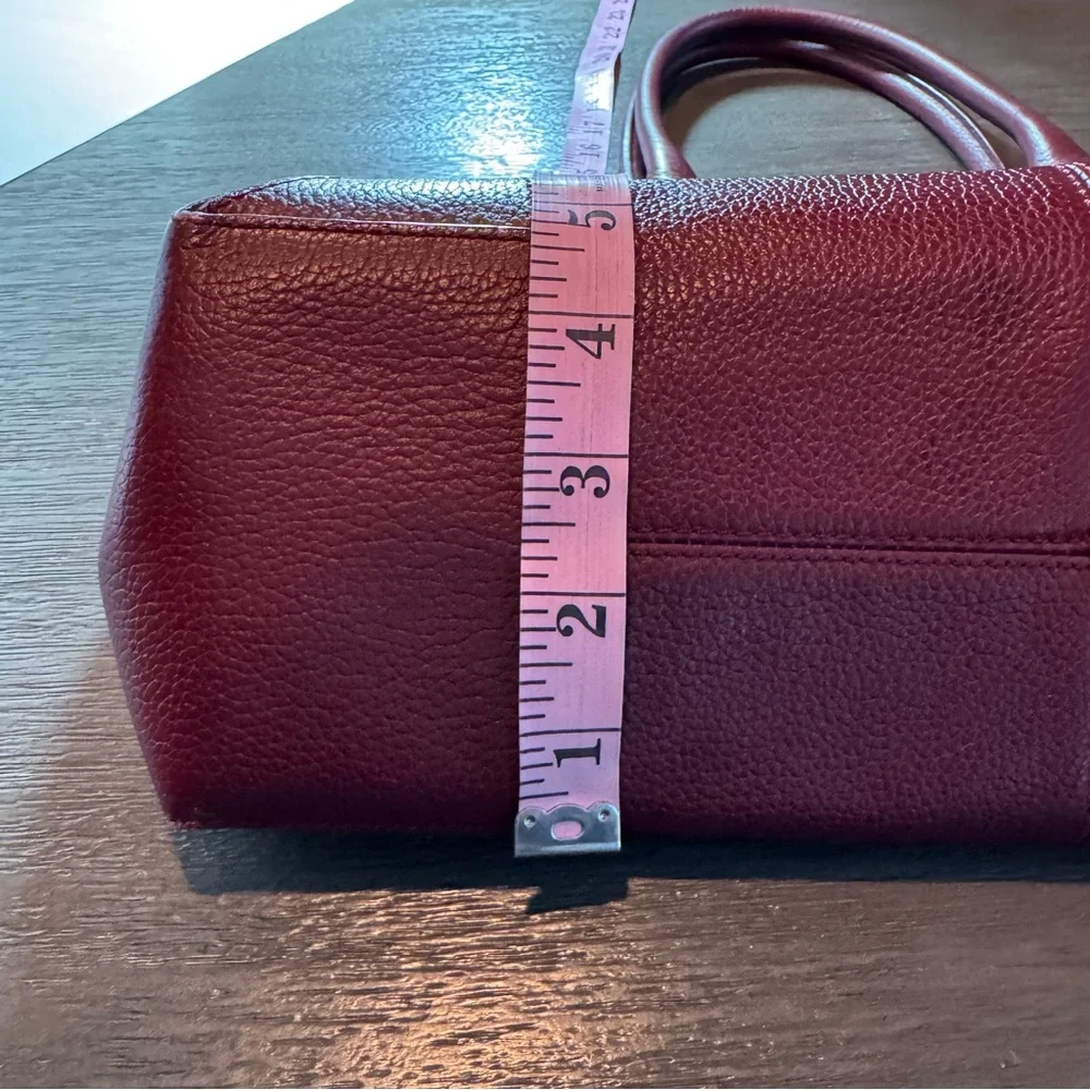 Vintage Leather Wine Red Maroon Purse Bag Ann Taylor
